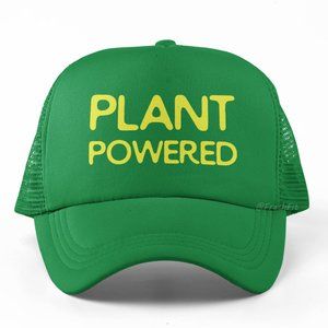 🆕Plant Powered Green Foam Trucker Hat Mesh Snapback Cap